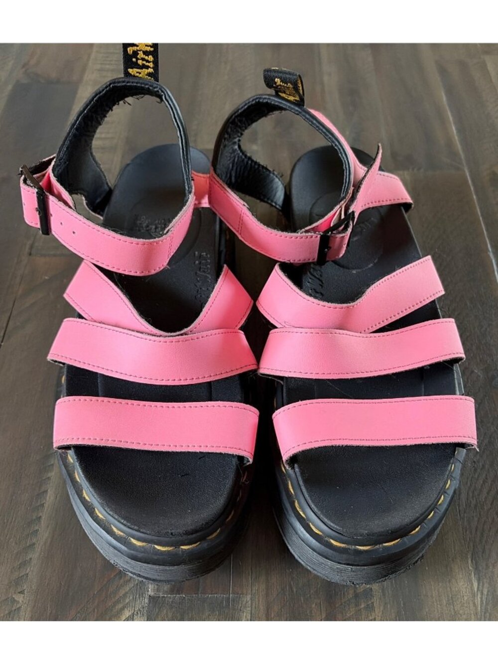 Dr Martens Blaire Quad Platform Sandals Women's 11 L Pink AW004 AirWair Bounce